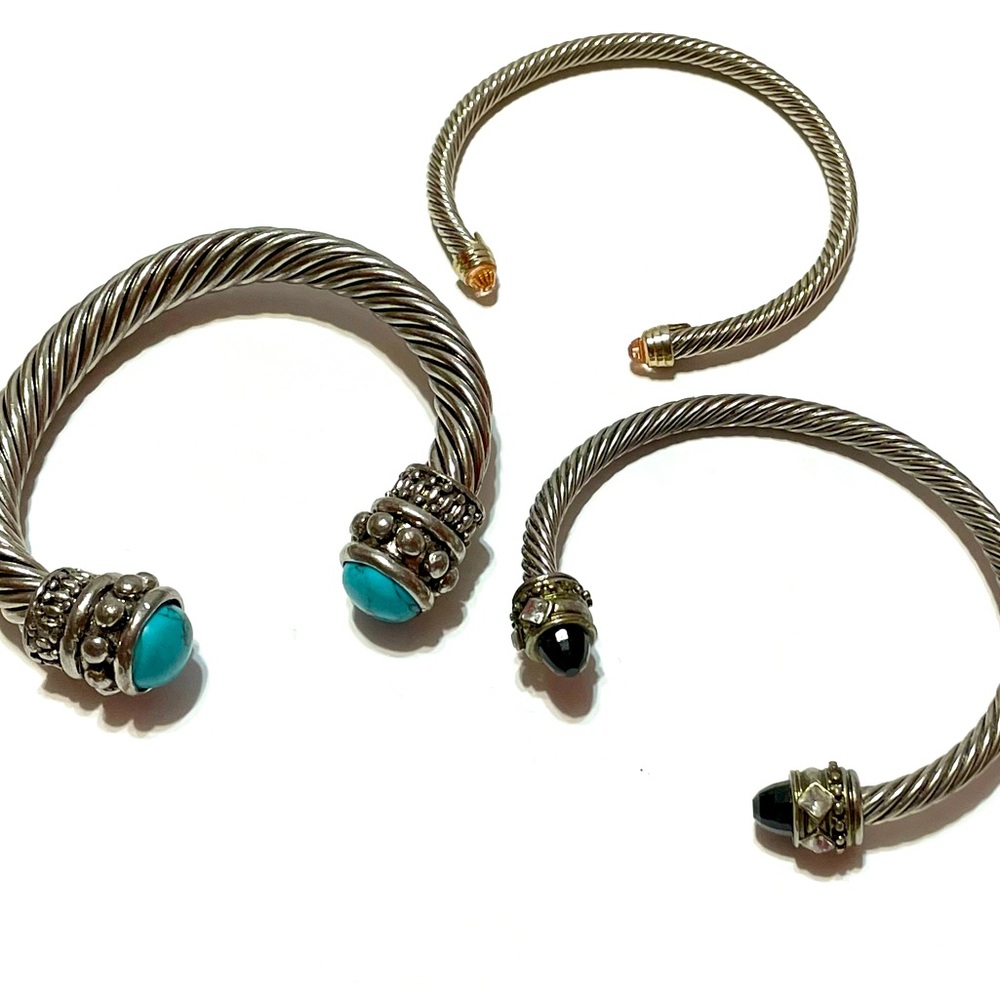 Lot of three Open Cuff Bracelets in very good condition